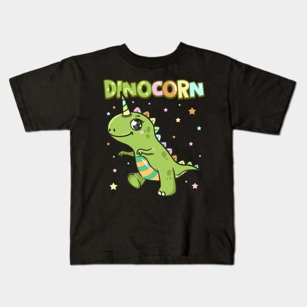 Cute Dinocorn Dinosaur & Unicorn Unisaur Kids T-Shirt by theperfectpresents